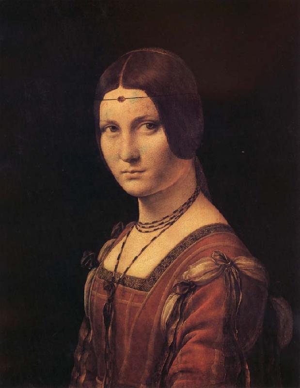 LEONARDO da Vinci Portrait de femme,dit a tort La belle ferronniere France oil painting art